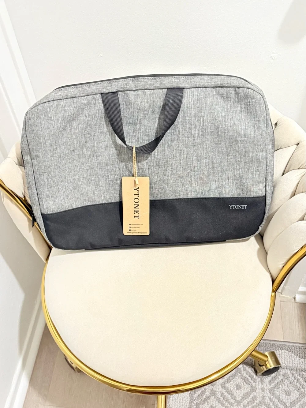 Men's Gray & Black Laptop Messenger Bag
